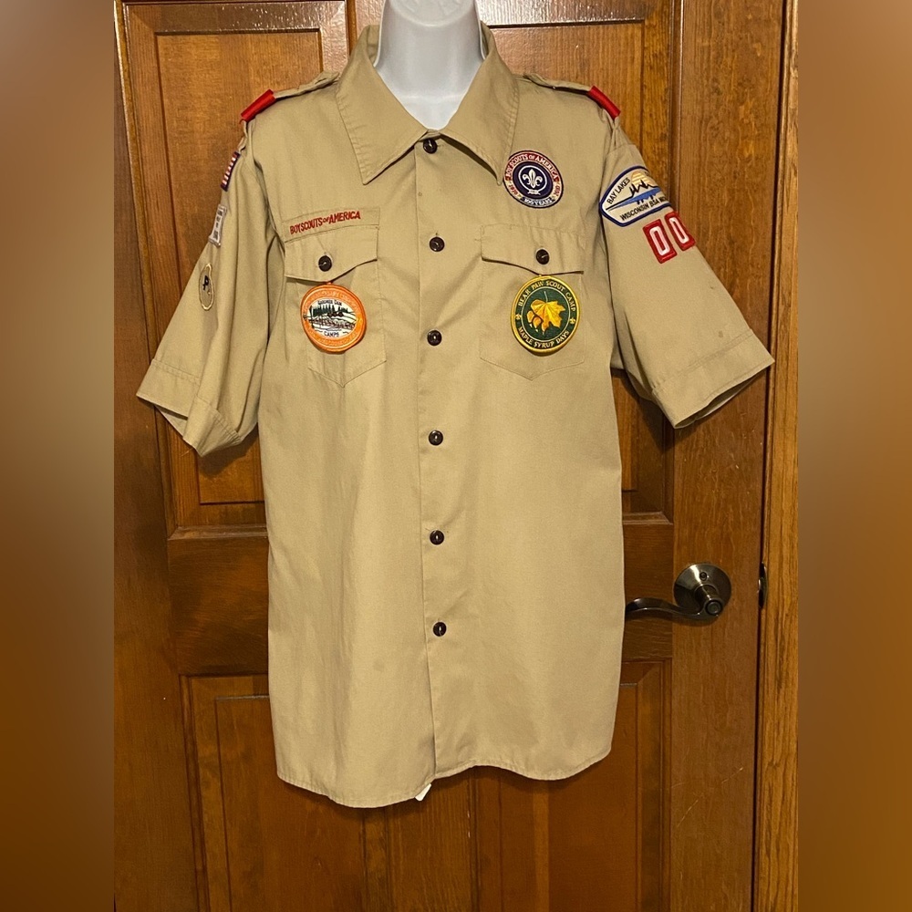 VTG 2008 Boy Scouts of America Youth XXL  Multi Patches Official Uniform BSA USA